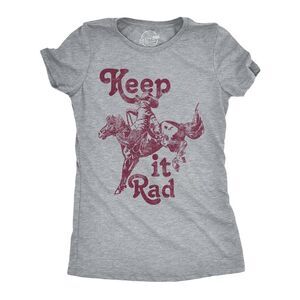 Womens Funny T Shirts Keep It Rad Sarcastic Western Kitten Tee For Ladies